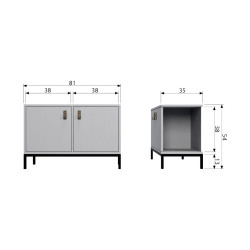Mini buffet bas 81cm bois LOWA