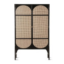 Armoire vintage bois noir portes cannage BACKIN - HK Living