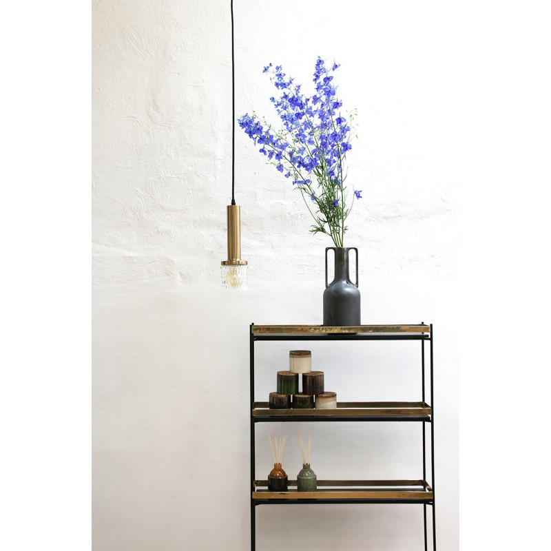 Lampe suspendue 30cm verre et laiton FRONNE - HK Living