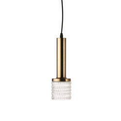 Lampe suspendue 30cm verre et laiton FRONNE - HK Living