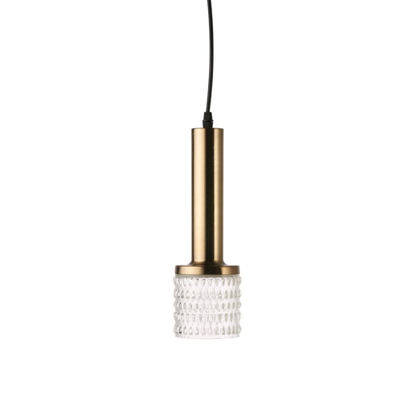 Lampe suspendue 30cm verre et laiton FRONNE - HK Living