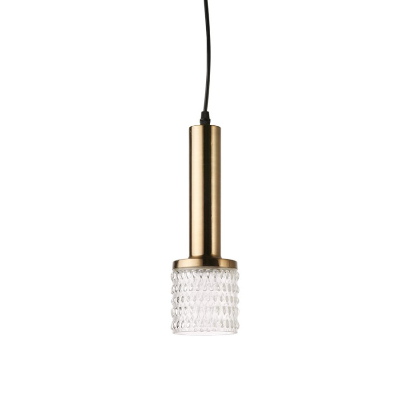 Lampe suspendue 30cm verre et laiton FRONNE - HK Living