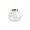 Petite suspension design 30cm verre blanc laiton ADELINA - Nordal