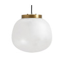 Petite suspension design 30cm verre blanc laiton ADELINA - Nordal
