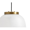 Petite suspension design 30cm verre blanc laiton ADELINA - Nordal