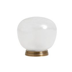 Lampe de table sphere verre blanc laiton ADELINA - Nordal