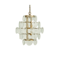 Suspension lustre verre et laiton VICCI