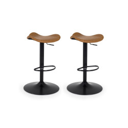 Lot de 2 tabourets de bar simili et métal ZEBIO