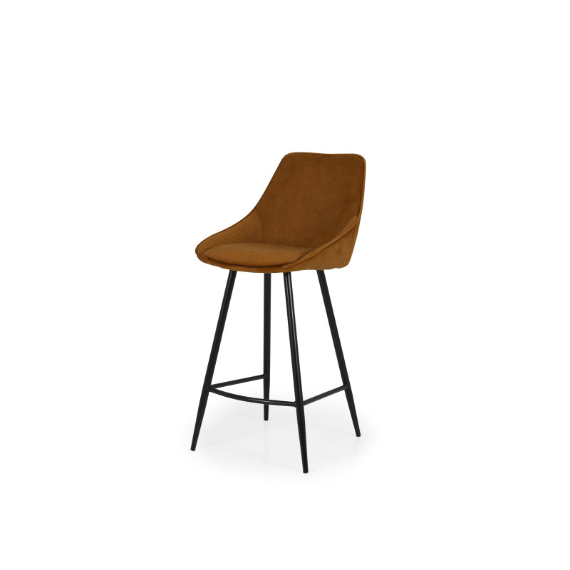 Lot de 2 tabourets de bar velours scandinave-RAZIO