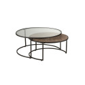 Lot de 2 tables gigognes ronde métal-MARIA