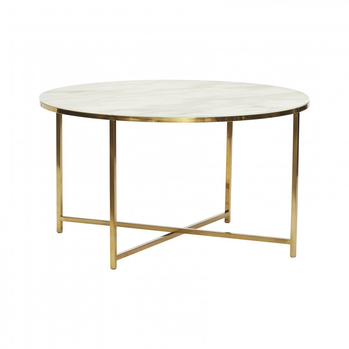 PROMO Hubsch - Table basse ronde 80cm effet marbre XIBI MEUBLES & DESIGN