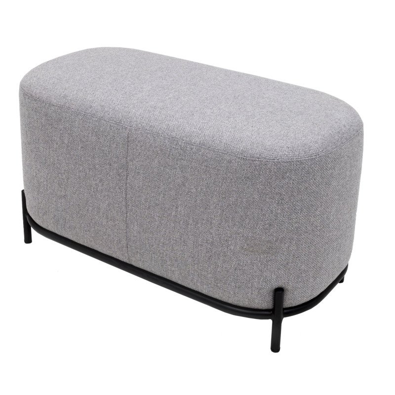 Grand pouf rond pied métal-FOLIO