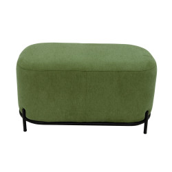 Grand pouf rond en tissu pieds métal FOLIO