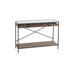 Console avec vitrine bois et métal TALINE - J-line