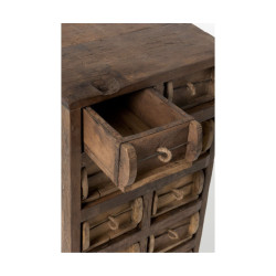 Commode haute 12 tiroirs en bois recyclé BAZA - J-line