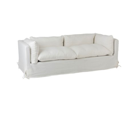 Canapé en tissu blanc avec coussins SARAH