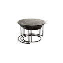 Lot de 3 tables gigognes rondes en métal MAT - J-line