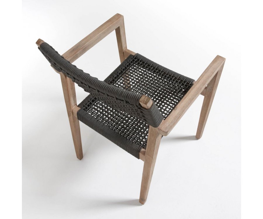 Chaise de jardin en bois et corde VETU