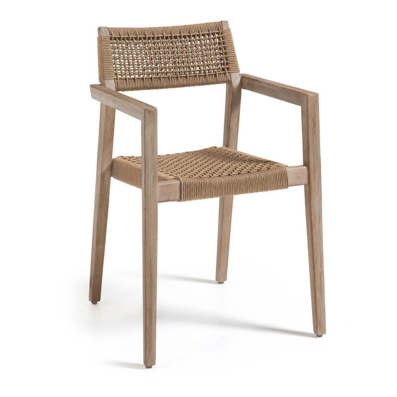 Chaise d'extérieur bois et corde VETU, qualité supérieure