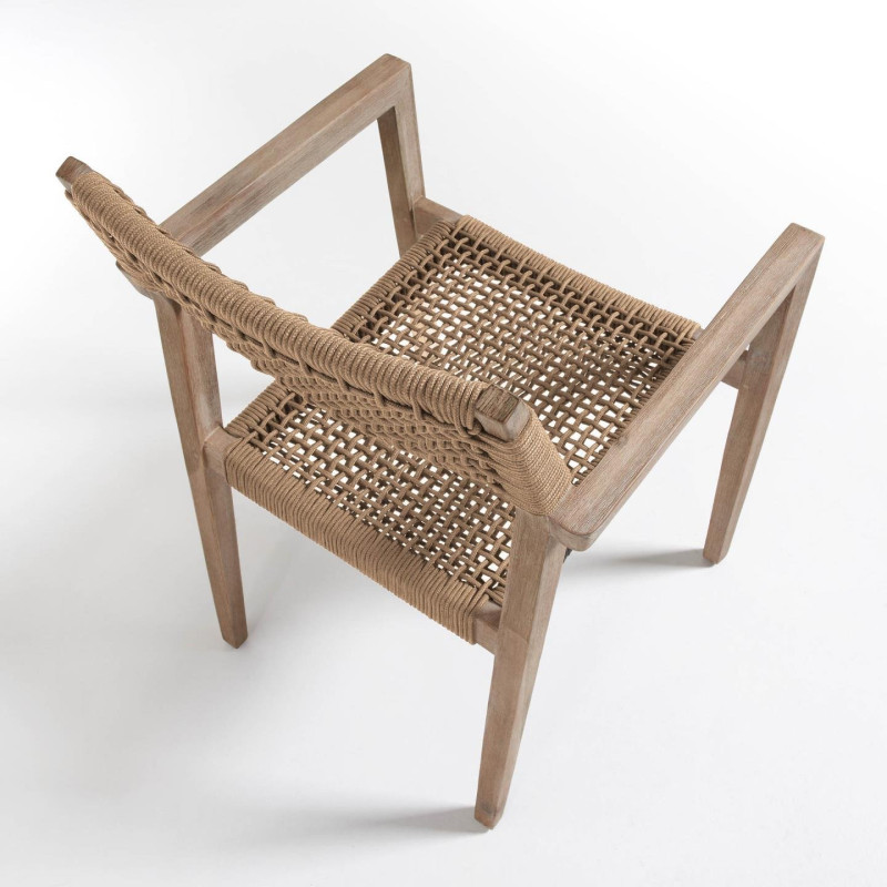 Chaise de jardin en bois et corde VETU