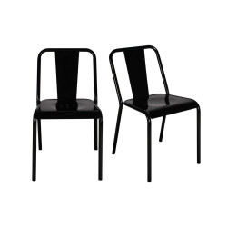 Lot de 2 chaises de café empilables PAULIN