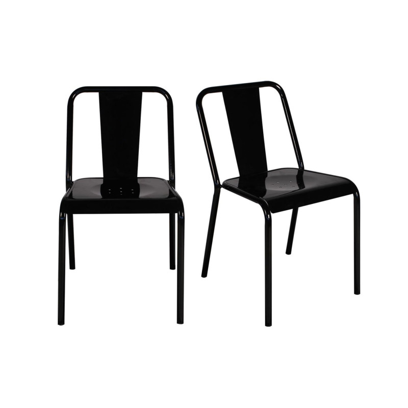 Lot de 2 chaises de café empilables PAULIN