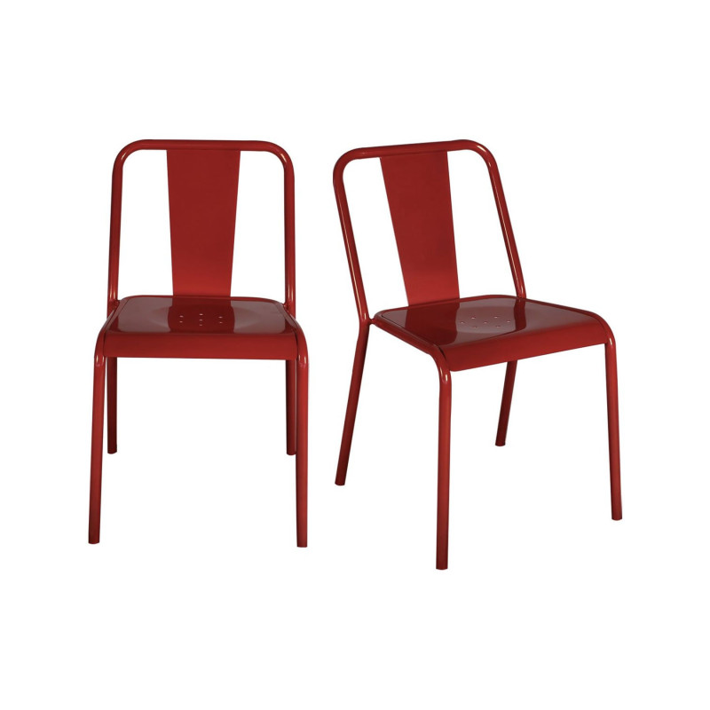 Lot de 2 chaises de café empilables PAULIN