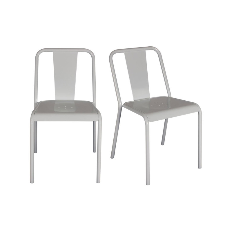 Lot de 2 chaises de café empilables PAULIN