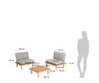Salon de jardin complet 4 fauteuils 2 tables GETA