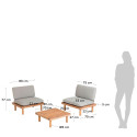 Salon de jardin 2 fauteuils + table TEMI