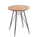 Table métal bistro 65cm plateau bois naturel JAY