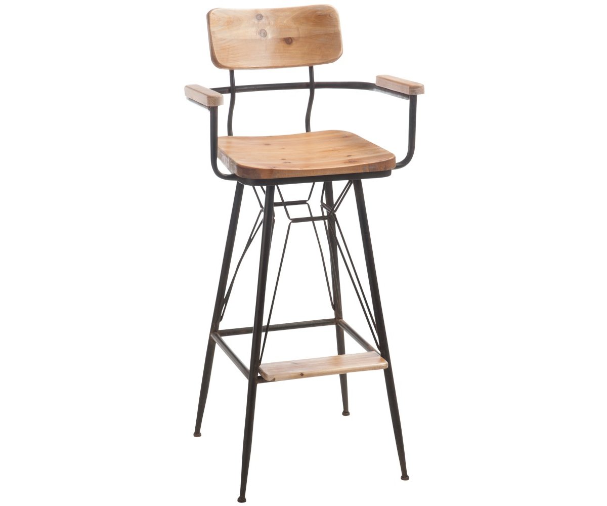 Tabouret de bar avec accoudoirs style bistrot industriel J ...