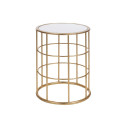 Table d'appoint circulaire métal doré style art déco SATURNE