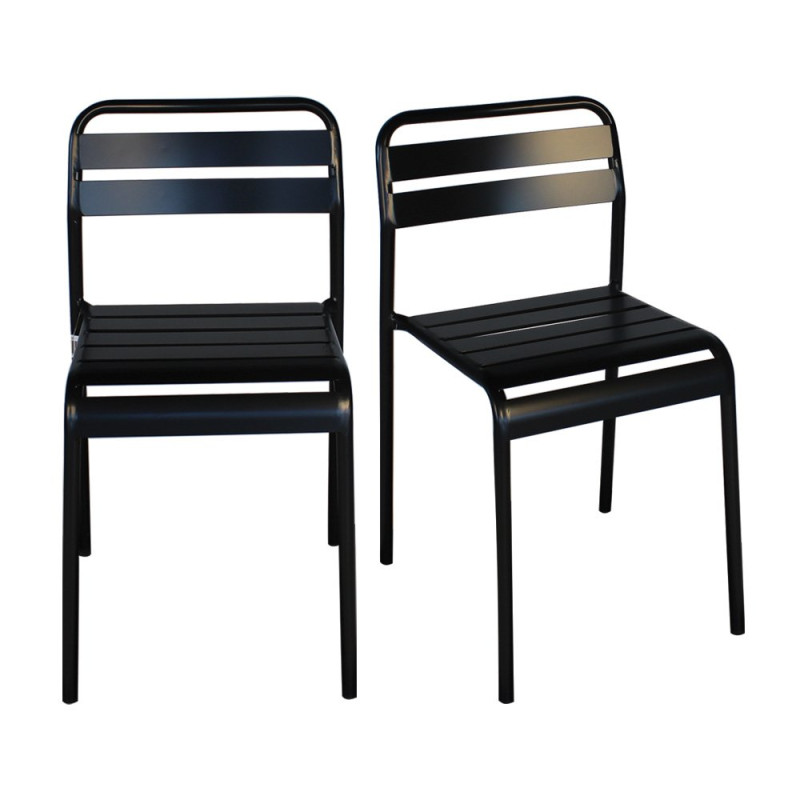 Lot de 2 chaises de salle à manger métal ODILE