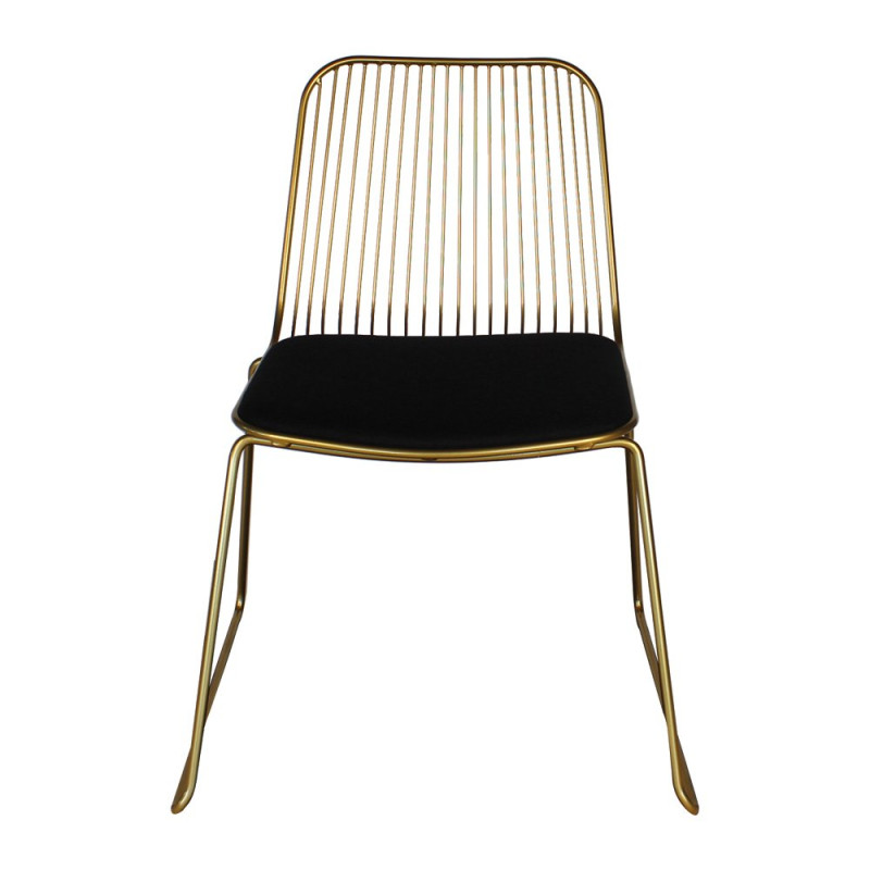 Chaise design en métal avec coussin MINA