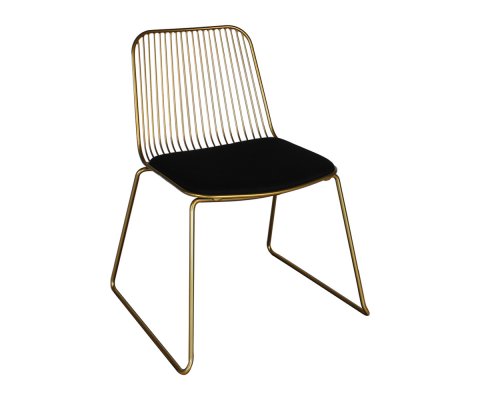Chaise design en métal avec coussin MINA