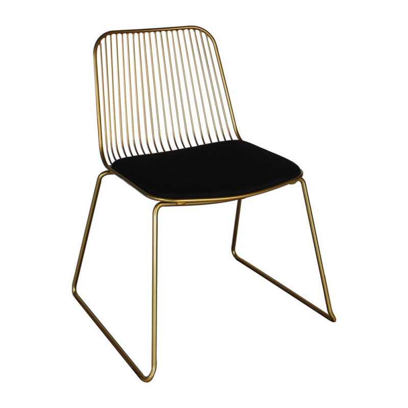 Chaise design en métal avec coussin MINA
