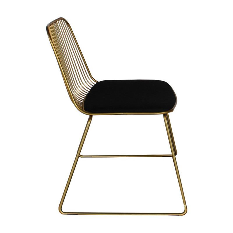 Chaise design en métal avec coussin MINA