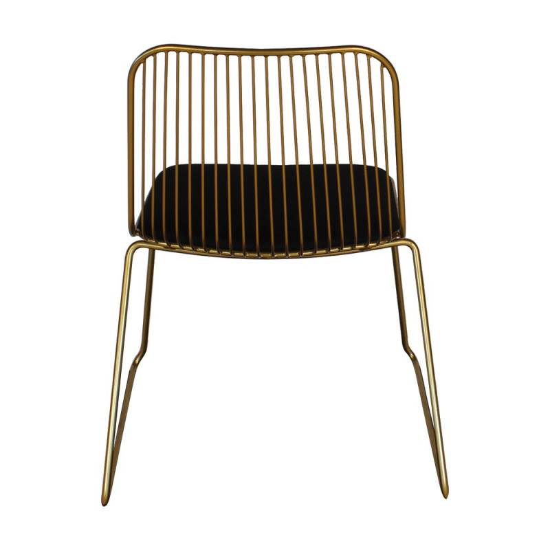 Chaise design en métal avec coussin MINA