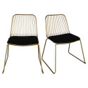 Lot de 2 chaises métal avec coussin MINA