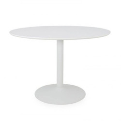 Table à manger ronde 110cm plateau bois pied métal BOULBI