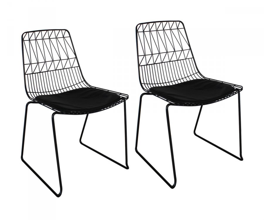 Lot de 2 chaises design en métal MORELY