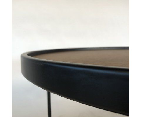 Petite table basse design bois métal WINEL
