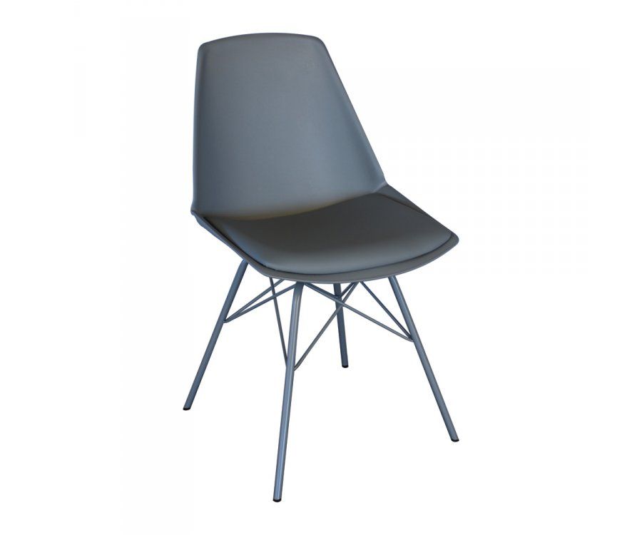 2 chaises design ANJI pieds métal