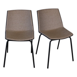 Lot 2 chaises design bi-matières HARONA