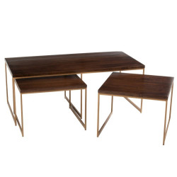 Lot de 3 tables basses encastrables en bois TUTO