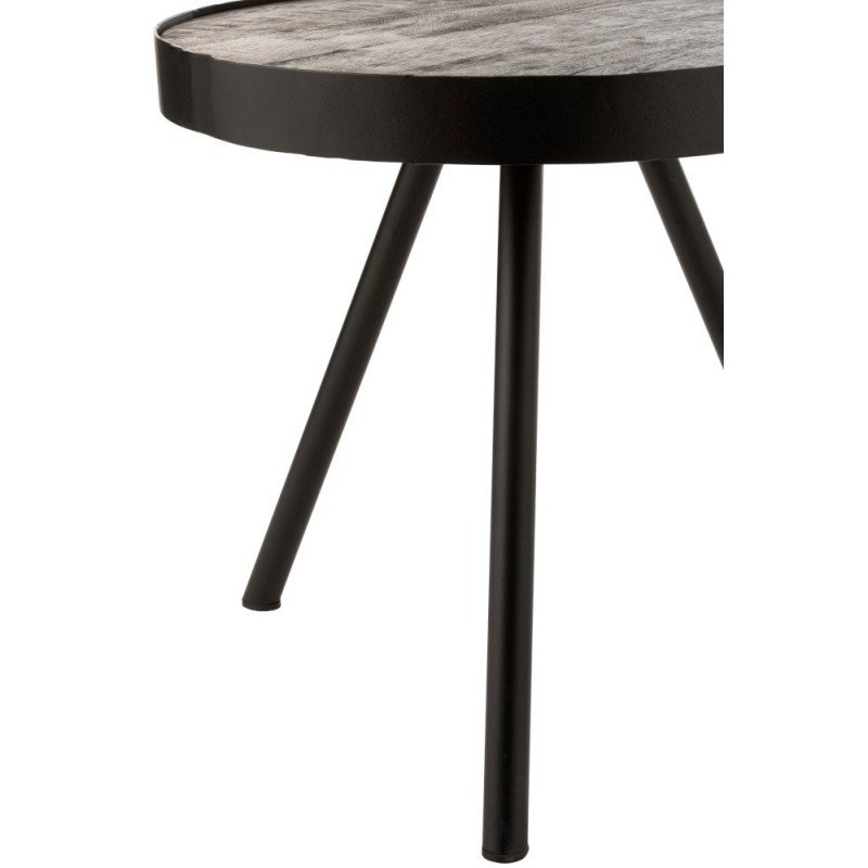 Table d'appoint en bois et métal noir CHARLY