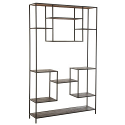 Grande étagère design en bois et métal MIRIAKI