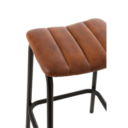 Chaise de bar fer et cuir insdutrielle-BROWNIE