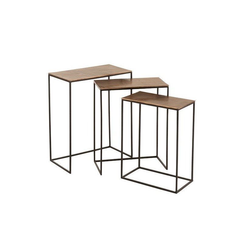 lot de 3 tables gigognes industrielles-MANGOLO